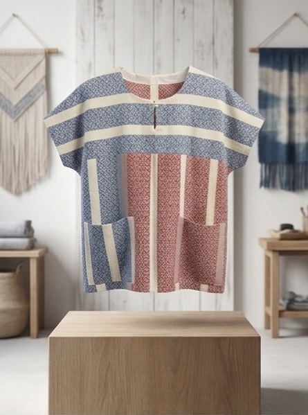 เสื้อผ้าฝ้ายทอมือ OTOP ลายร่วมสมัย เสื้อคอกลม
